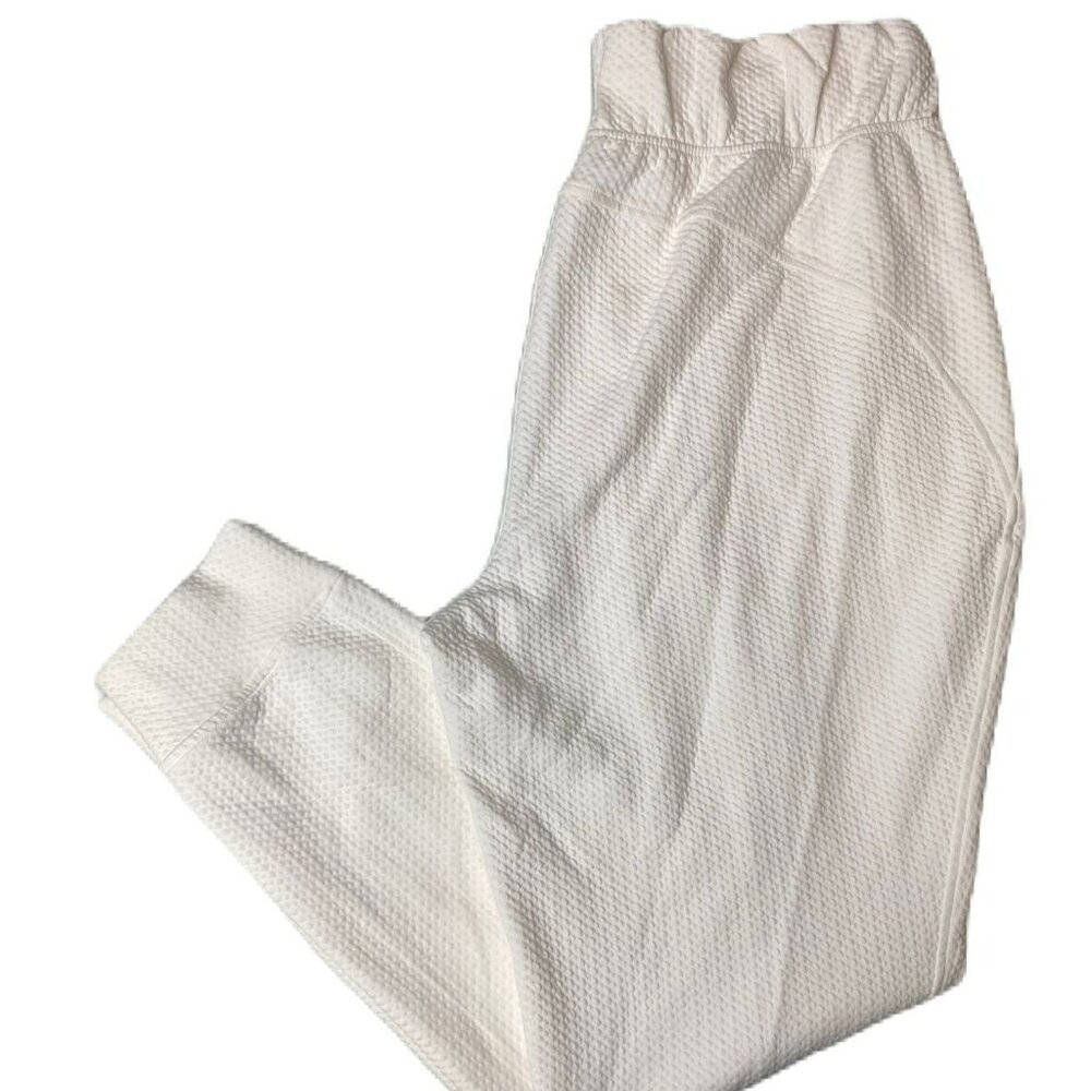 Women’s Cream Textured Joggers | Soft Stretch Fit | Loungewear Essential | XXL